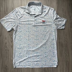 johnnie-O Men's Polo Shirt 123rd U.S. Open LACC Baseball Print Performance M